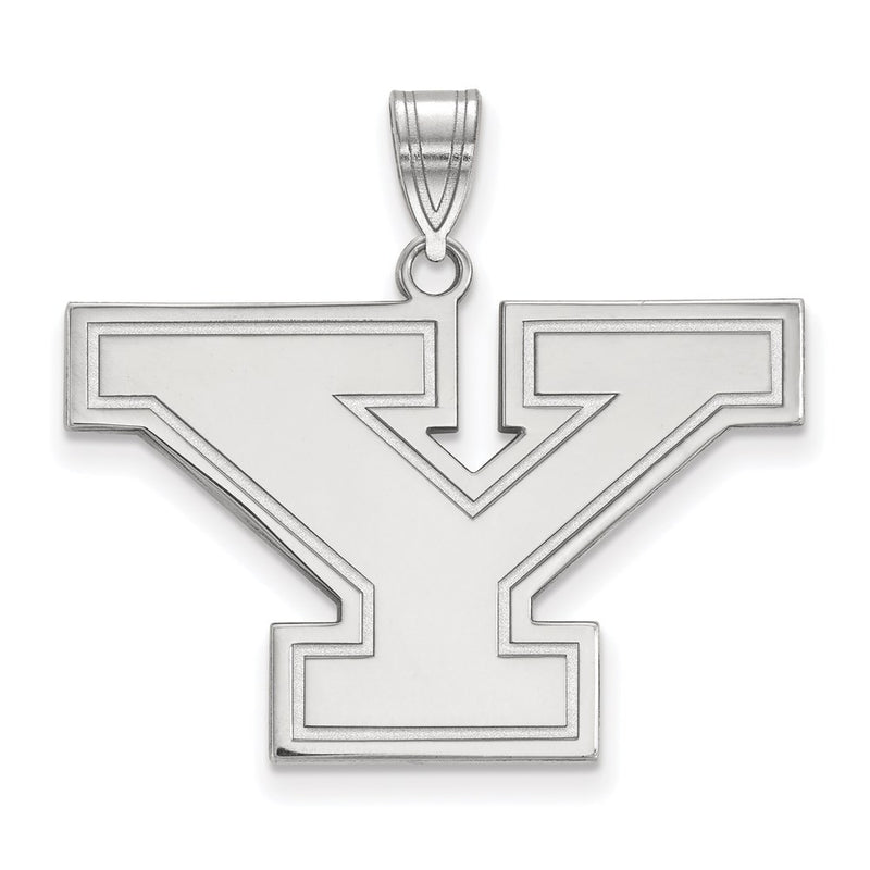 14K White Gold Logoart Youngstown State University Letter Y Large Pendant