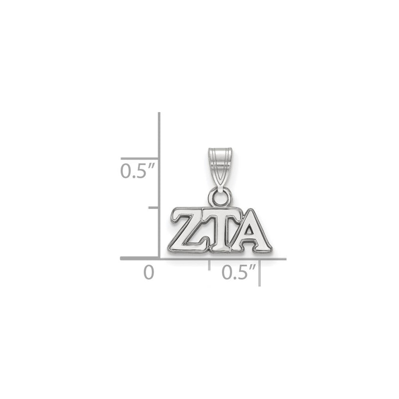 Sterling Silver Rhodium Plated Logoart Zeta Tau Alpha Sorority Greek Letters Small Pendant