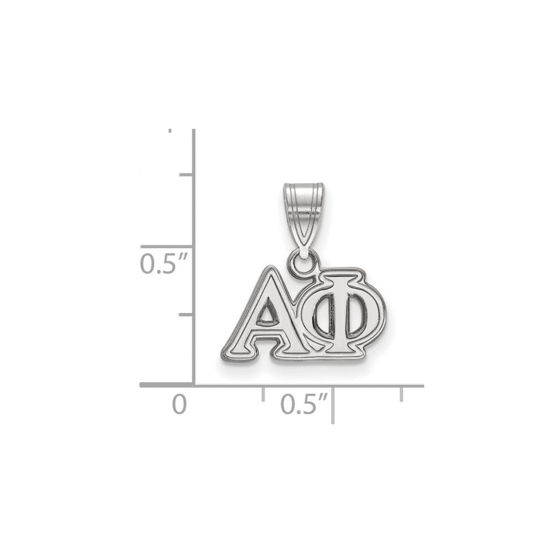Sterling Silver Rhodium Plated Logoart Alpha Phi Sorority Greek Letters Medium Pendant
