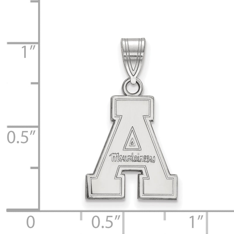 10K White Gold Logoart Appalachian State University Medium Pendant