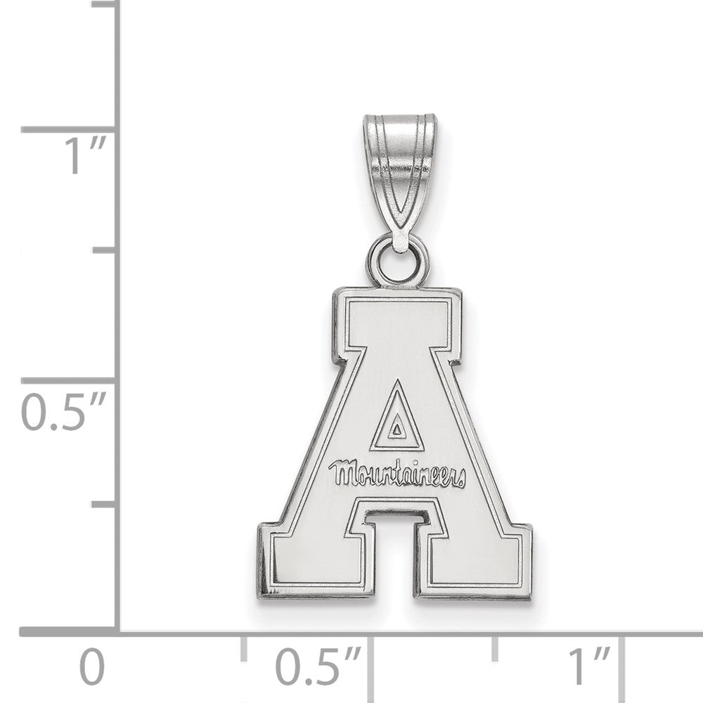 14K White Gold Logoart Appalachian State University Medium Pendant