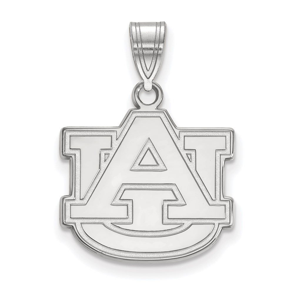 14K White Gold Logoart Auburn University A U Medium Pendant