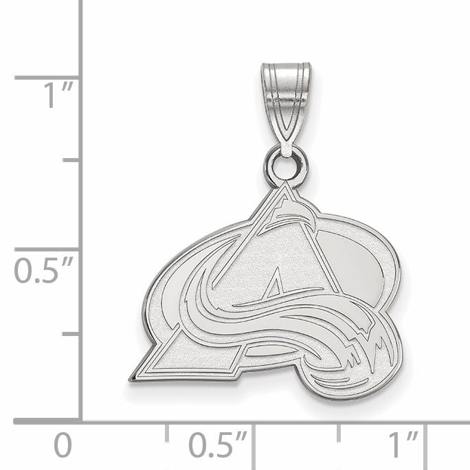 10K White Gold Nhl Logoart Colorado Avalanche Letter A Medium Pendant