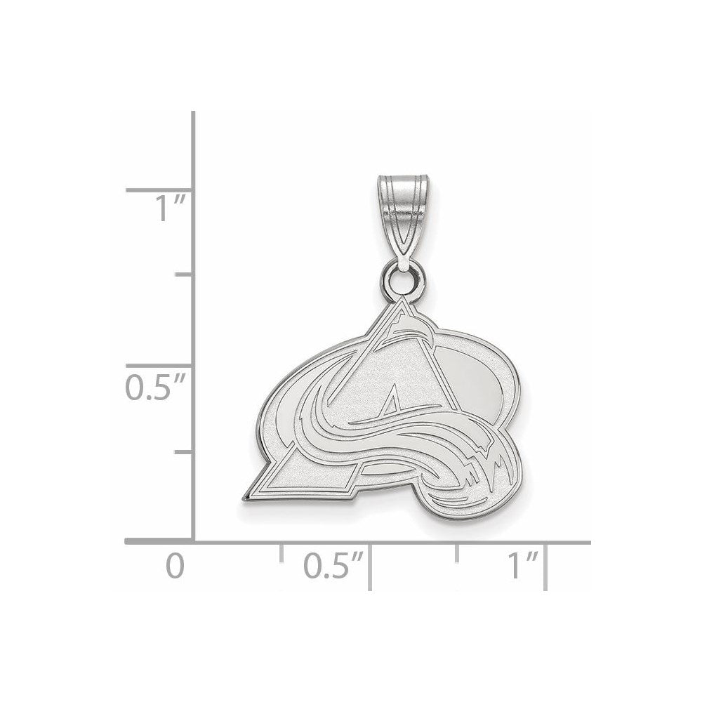 14K White Gold Nhl Logoart Colorado Avalanche Letter A Medium Pendant
