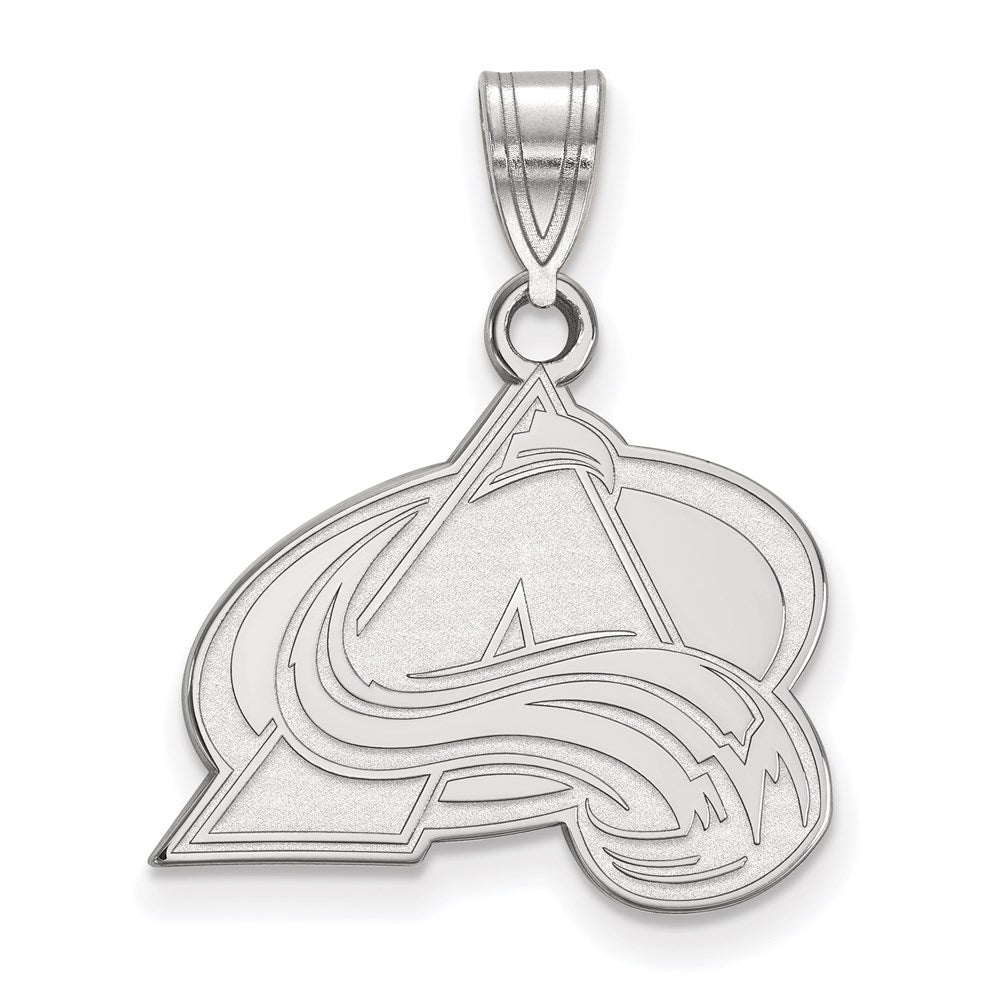 14K White Gold Nhl Logoart Colorado Avalanche Letter A Medium Pendant