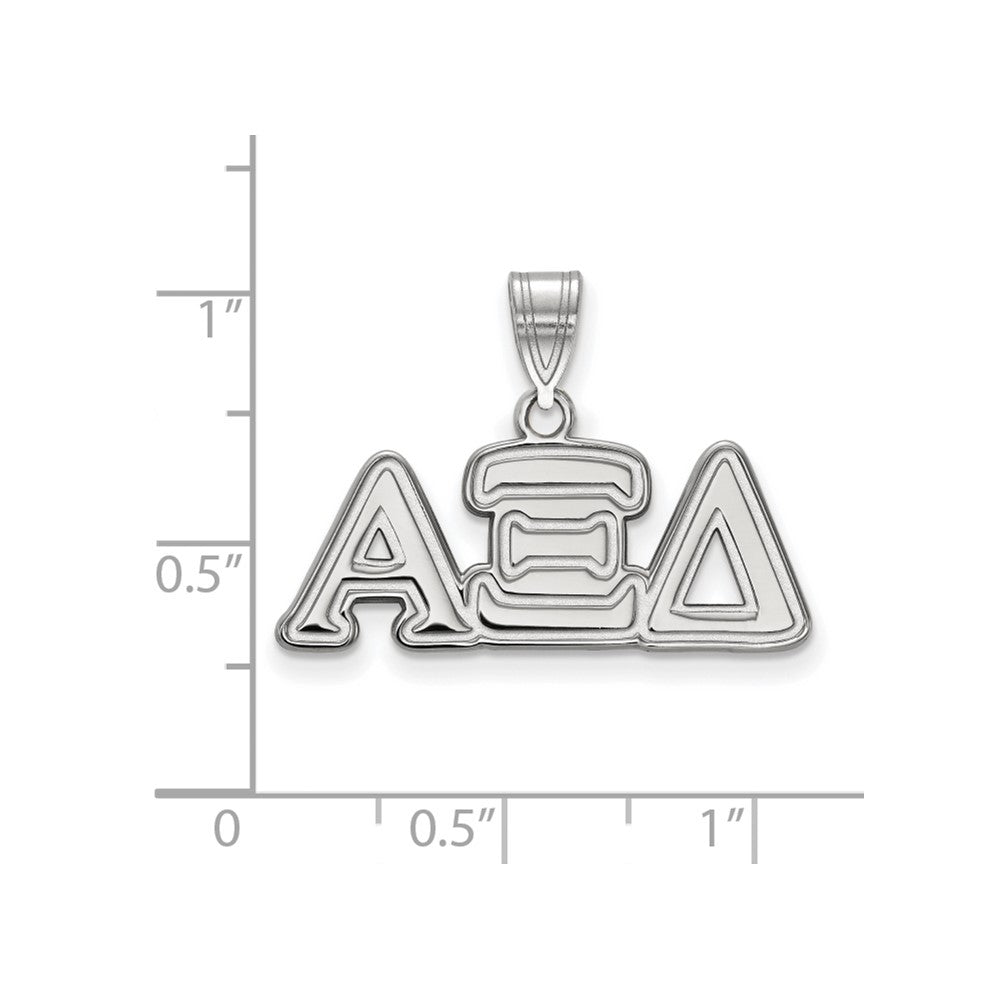 Sterling Silver Rhodium Plated Logoart Alpha Xi Delta Sorority Greek Letters Medium Pendant