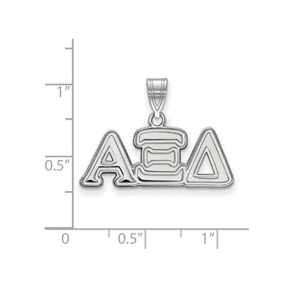Sterling Silver Rhodium Plated Logoart Alpha Xi Delta Sorority Greek Letters Medium Pendant