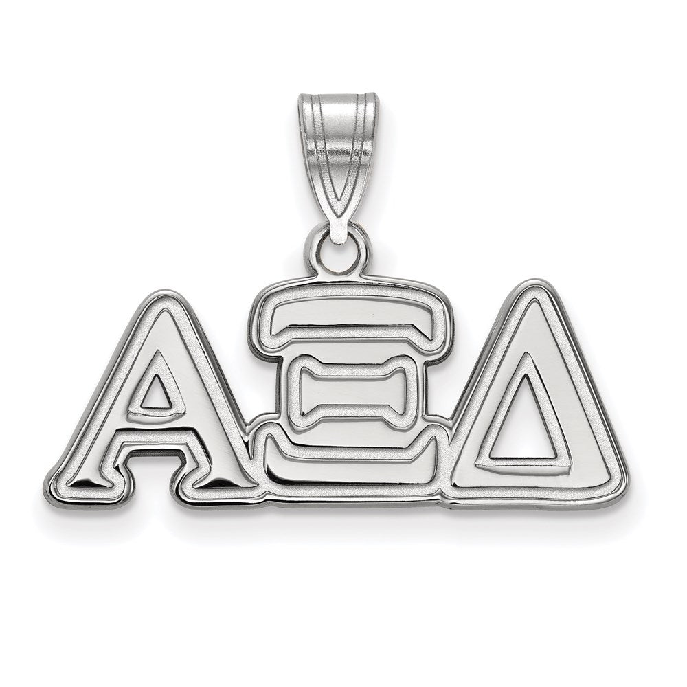 Sterling Silver Rhodium Plated Logoart Alpha Xi Delta Sorority Greek Letters Medium Pendant