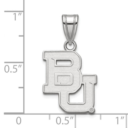Sterling Silver Rhodium Plated Logoart Baylor University Bears Medium Pendant