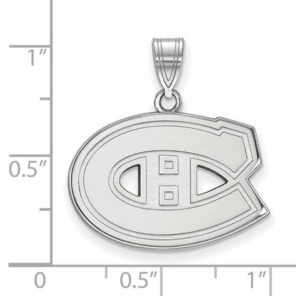 10K White Gold Nhl Logoart Montreal Canadiens Medium Pendant