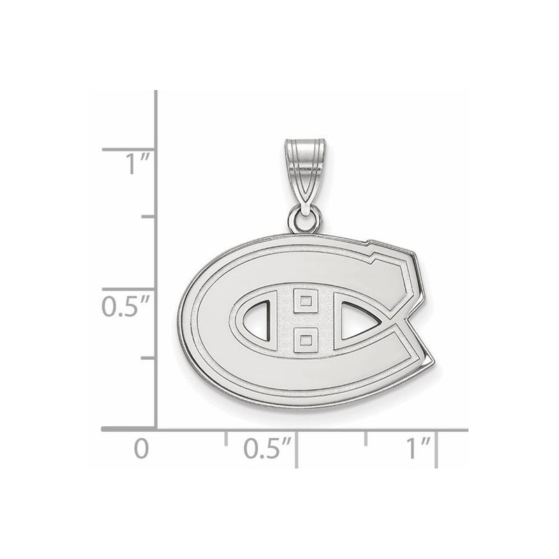 Sterling Silver Rhodium Plated Nhl Logoart Montreal Canadiens Medium Pendant