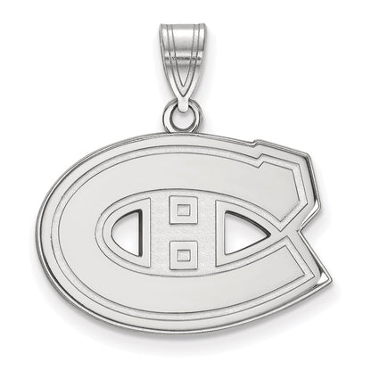 14K White Gold Nhl Logoart Montreal Canadiens Medium Pendant