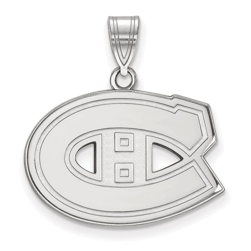 14K White Gold Nhl Logoart Montreal Canadiens Medium Pendant