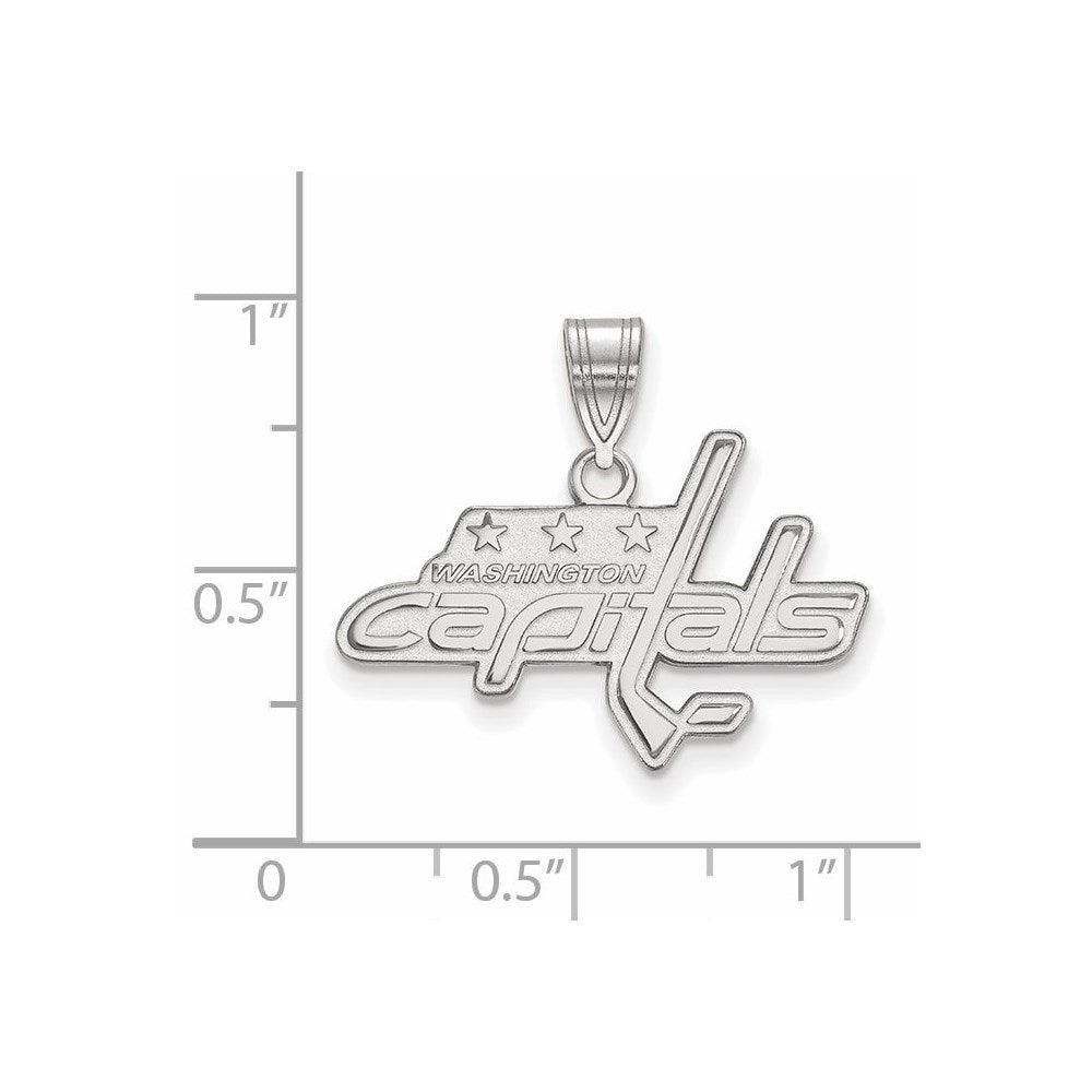 14K White Gold Nhl Logoart Washington Capitals Medium Pendant