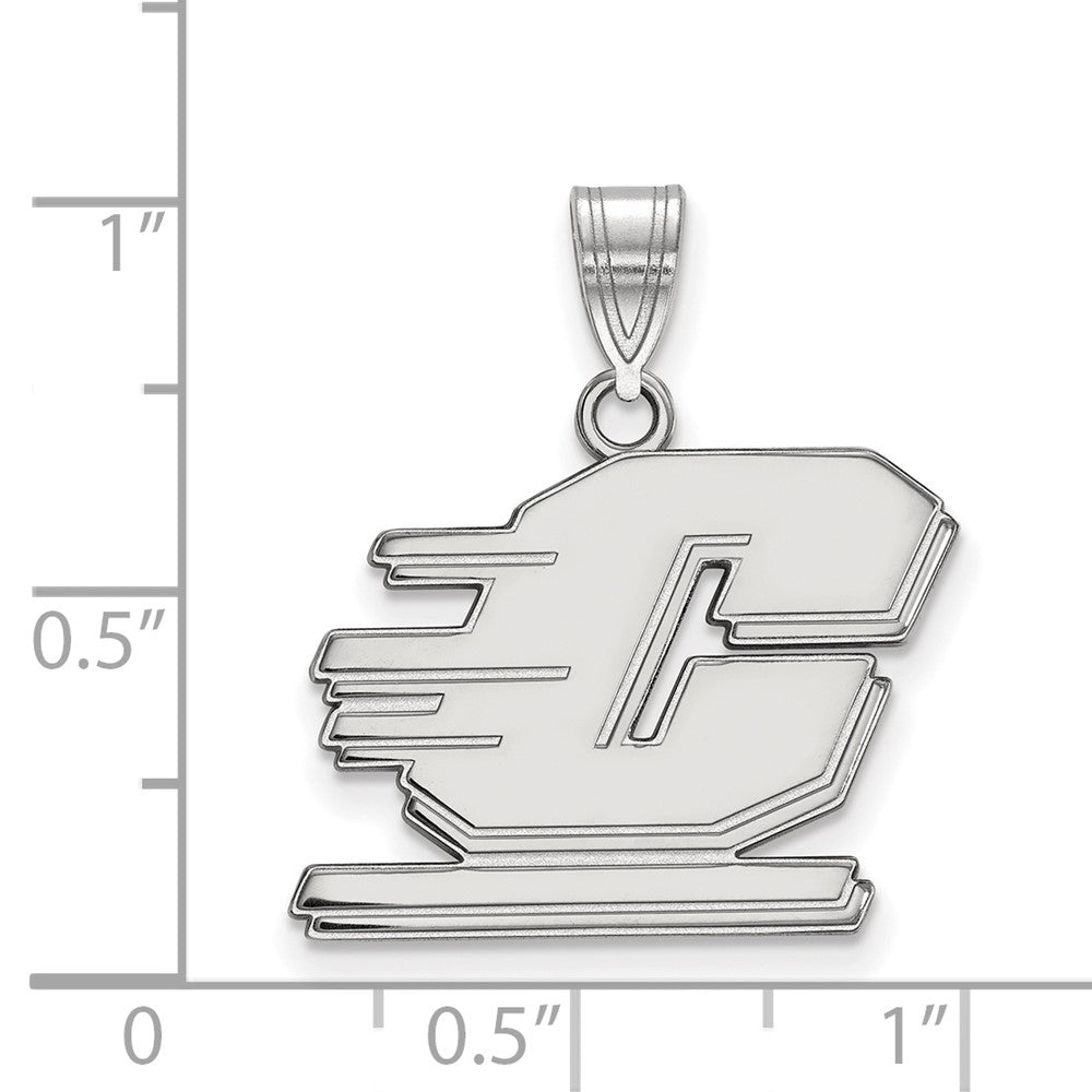 14K White Gold Logoart Central Michigan University Letter C Medium Pendant