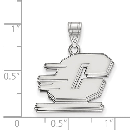 14K White Gold Logoart Central Michigan University Letter C Medium Pendant