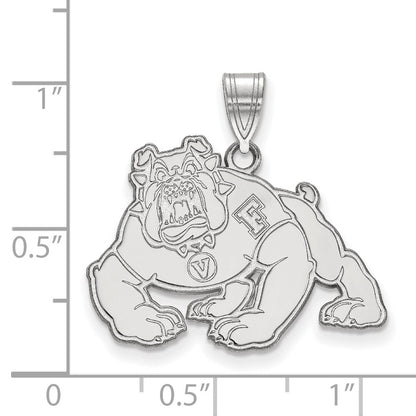 10K White Gold Logoart California State University Fresno Bulldog Large Pendant