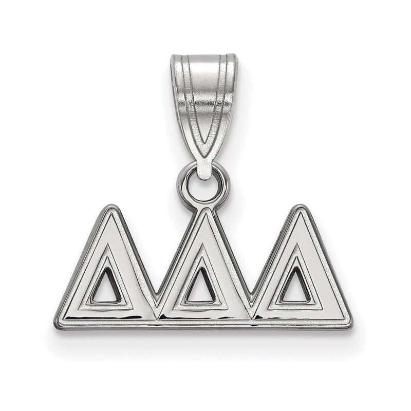 Sterling Silver Rhodium Plated Logoart Delta Sorority Greek Letters Medium Pendant