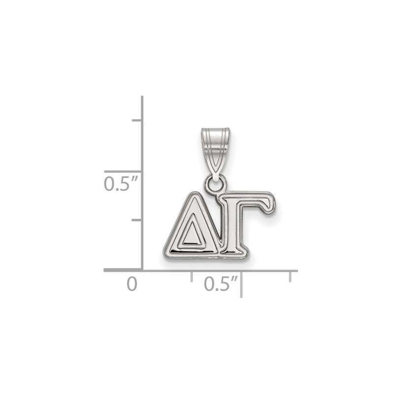 Sterling Silver Rhodium Plated Logoart Delta Gamma Sorority Greek Letters Medium Pendant