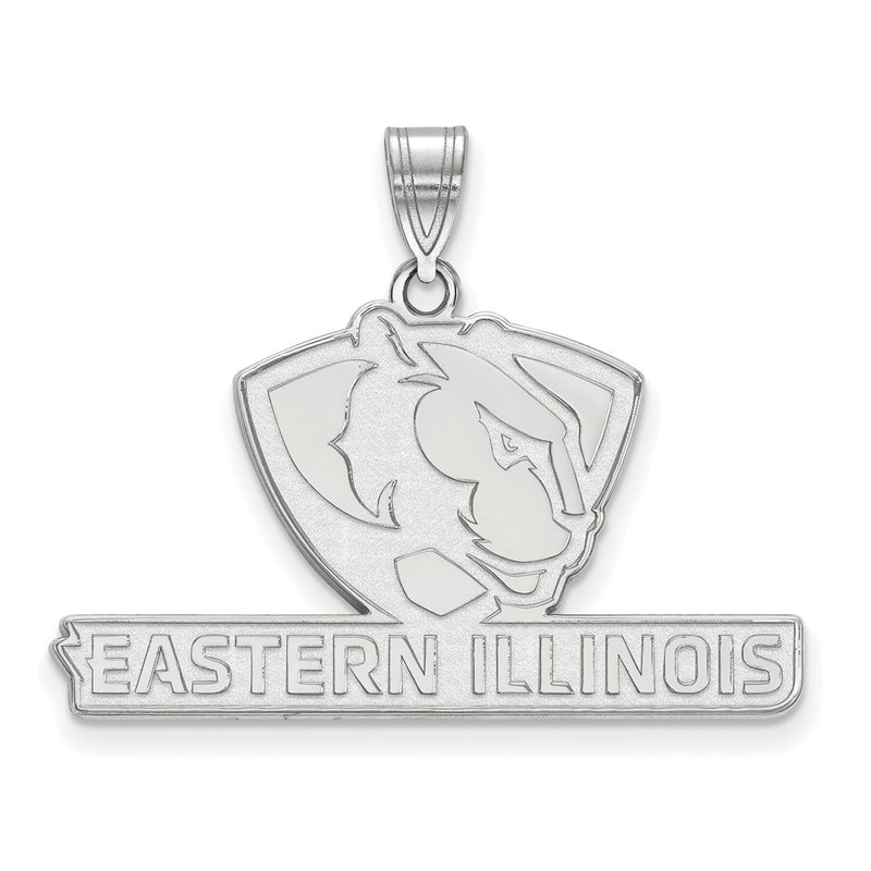 14K White Gold Logoart Eastern Illinois University Large Pendant