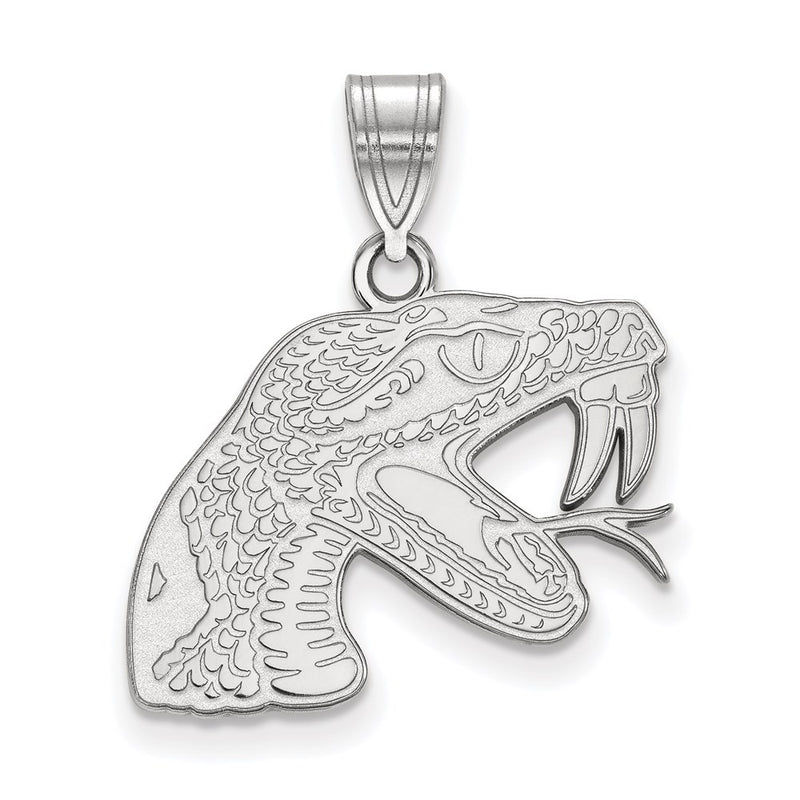 Sterling Silver Rhodium Plated Logoart Florida A And M University Rattler Medium Pendant