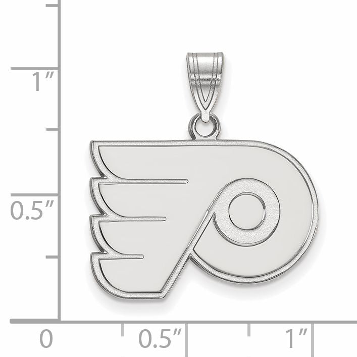 10K White Gold Nhl Logoart Philadelphia Flyers Medium Pendant