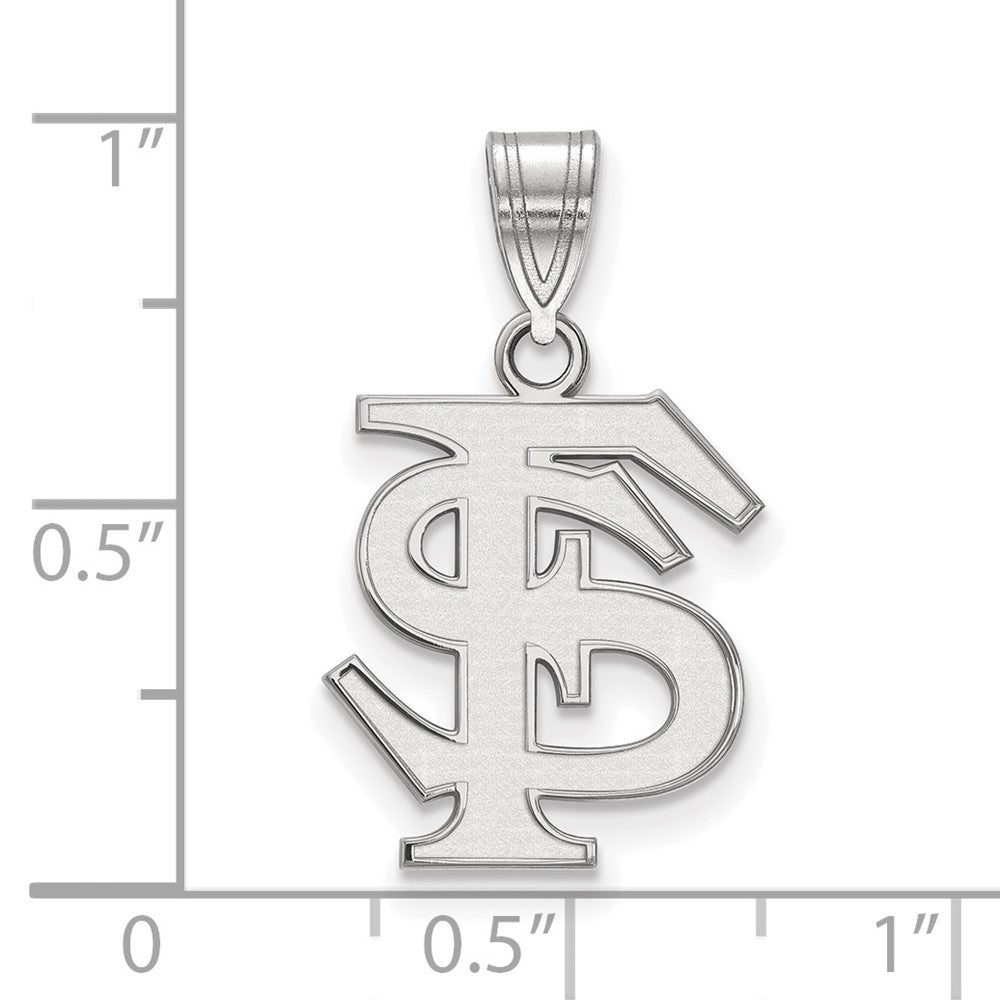 14K White Gold Logoart Florida State University F S Medium Pendant