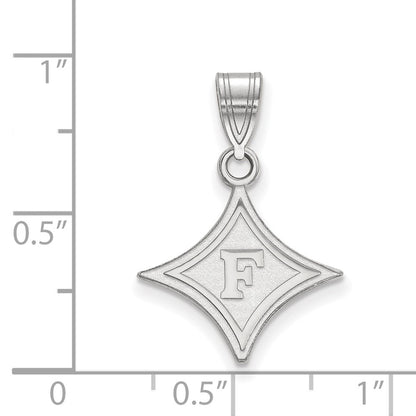 10K White Gold Logoart Furman University Medium Pendant