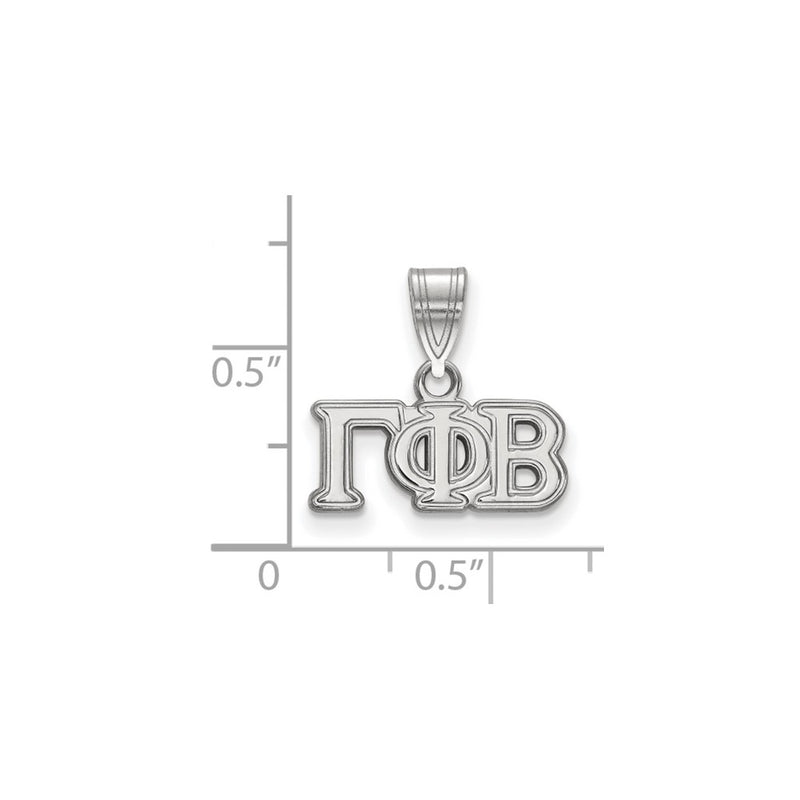 Sterling Silver Rhodium Plated Logoart Gamma Phi Beta Sorority Greek Letters Medium Pendant