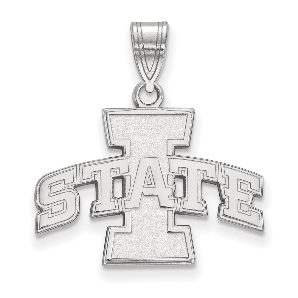 Sterling Silver Rhodium Plated Logoart Iowa State University Medium Pendant