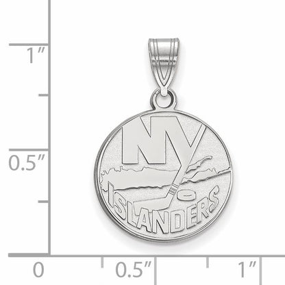 10K White Gold Nhl Logoart New York Islanders Medium Pendant