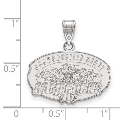 10K White Gold Logoart Jacksonville State University Medium Pendant