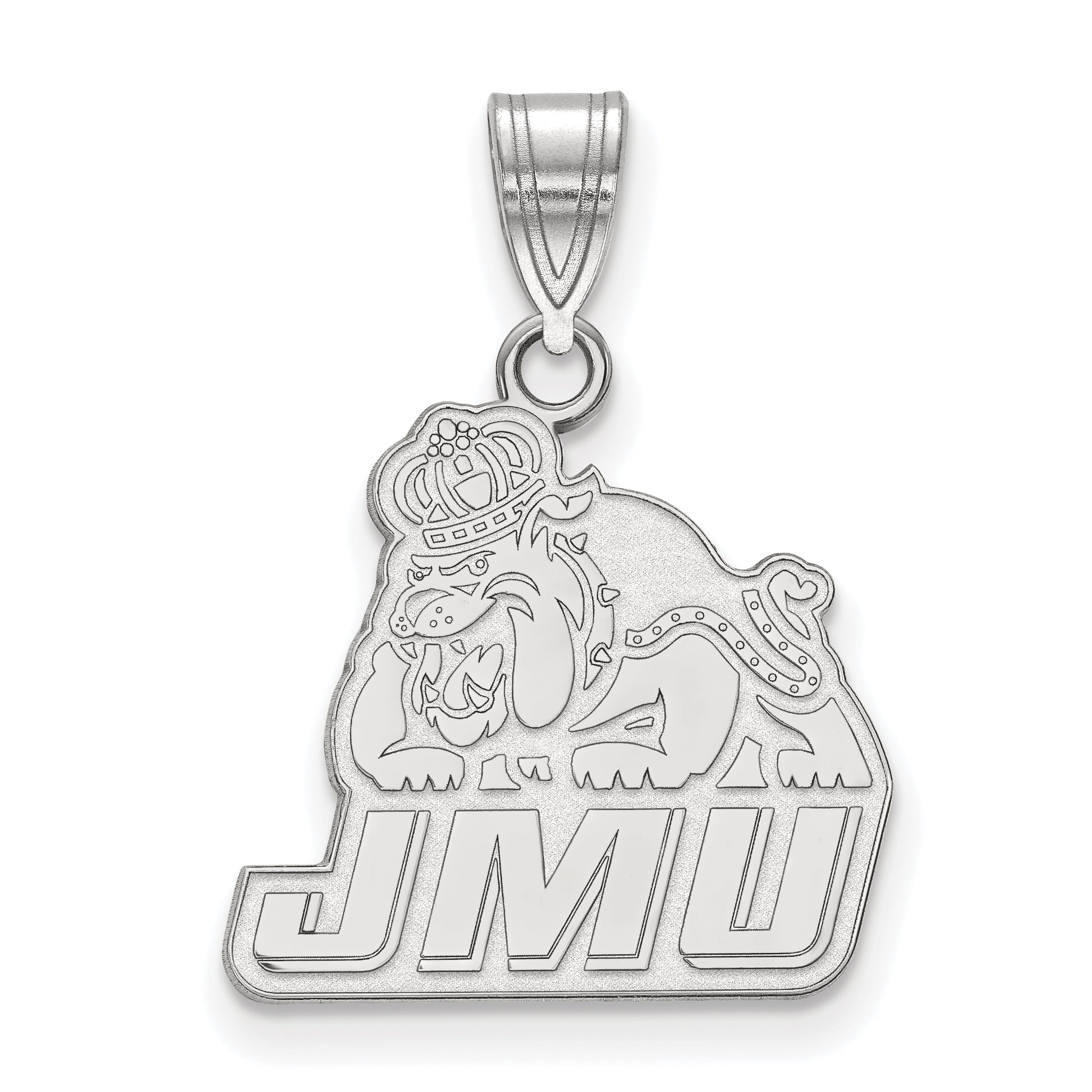 14K White Gold Logoart James Madison University Medium Pendant