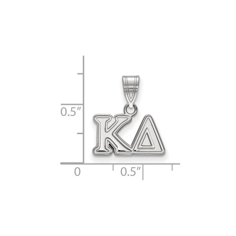 Sterling Silver Rhodium Plated Logoart Kappa Delta Sorority Greek Letters Medium Pendant