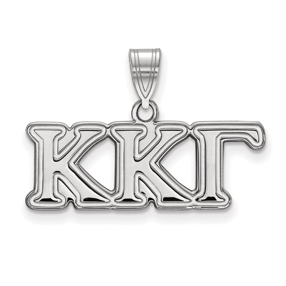 Sterling Silver Rhodium Plated Logoart Kappa Gamma Sorority Greek Letters Medium Pendant