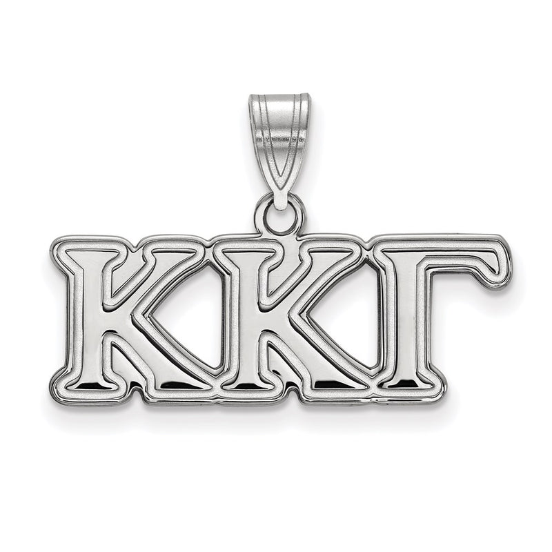 Sterling Silver Rhodium Plated Logoart Kappa Gamma Sorority Greek Letters Medium Pendant
