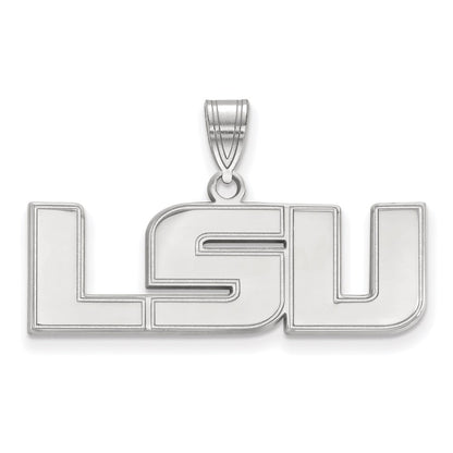 10K White Gold Logoart Louisiana State University L S U Medium Pendant