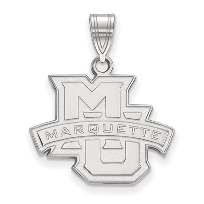 14K White Gold Logoart Marquette University Medium Pendant