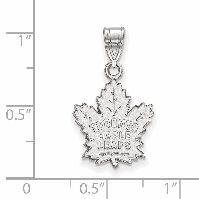 10K White Gold Nhl Logoart Toronto Maple Leafs Medium Pendant