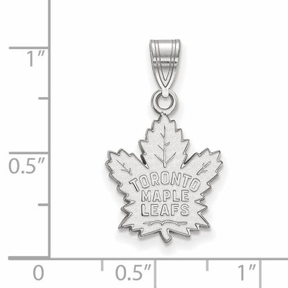 10K White Gold Nhl Logoart Toronto Maple Leafs Medium Pendant