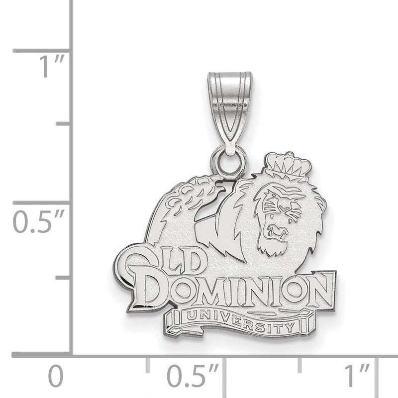 Sterling Silver Rhodium Plated Logoart Old Dominion University Medium Pendant