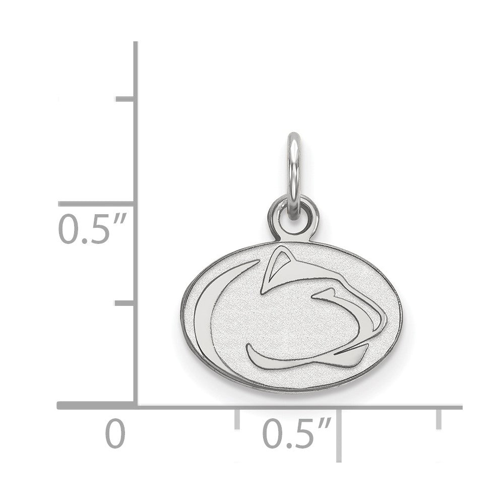 Sterling Silver Rhodium Plated Logoart Penn State University Lion Extra Small Pendant