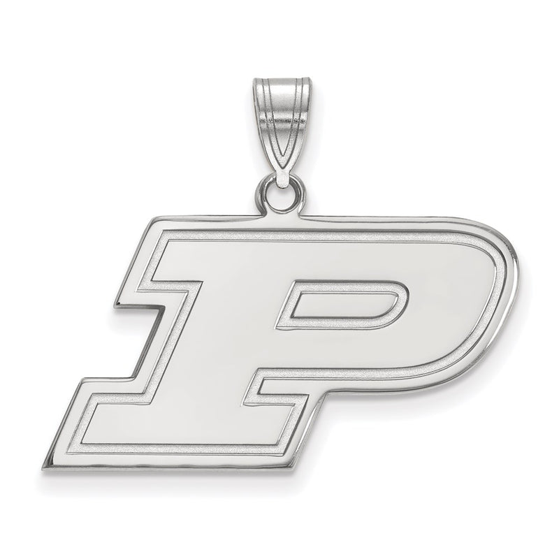 10K White Gold Logoart Purdue University Letter P Medium Pendant