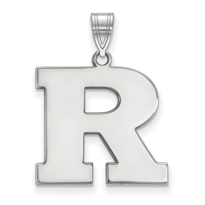 10K White Gold Logoart Rutgers University Letter R Large Pendant