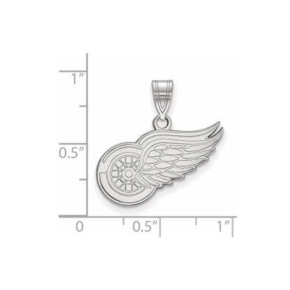14K White Gold Nhl Logoart Detroit Red Wings Medium Pendant
