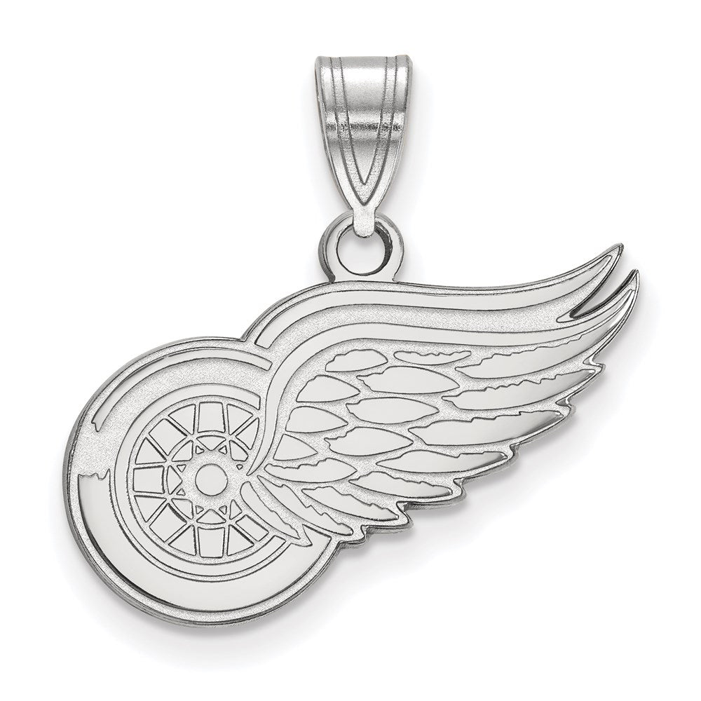 10K White Gold Nhl Logoart Detroit Red Wings Medium Pendant