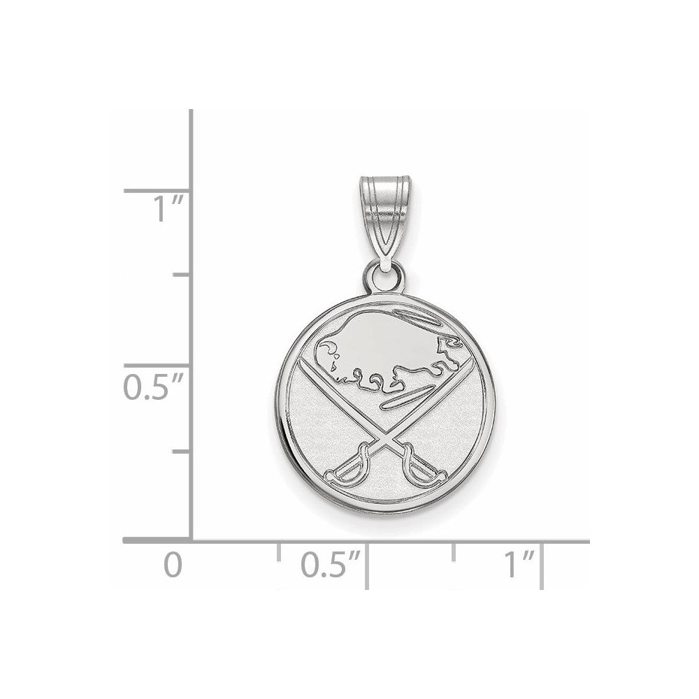 10K White Gold Nhl Logoart Buffalo Sabres Medium Pendant