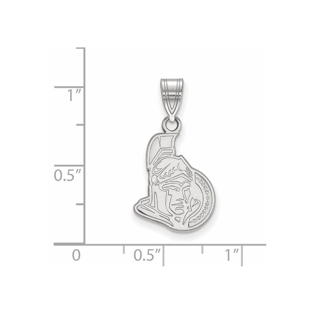 Sterling Silver Rhodium Plated Nhl Logoart Ottawa Senators Medium Pendant