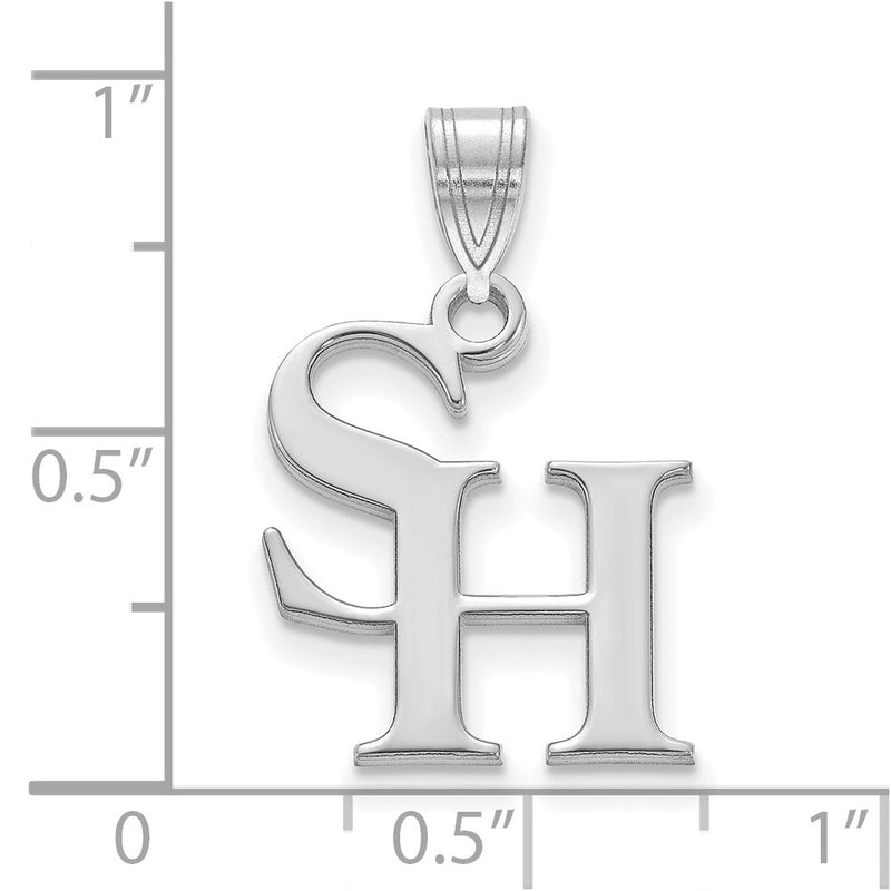 Sterling Silver Rhodium Plated Logoart Sam Houston State University Medium Pendant
