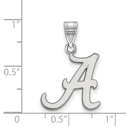 10K White Gold Logoart University Of Alabama Letter A Medium Pendant